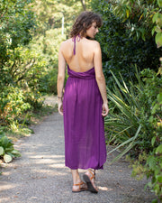 ASYMMETRIC COTTON DRESS Purple