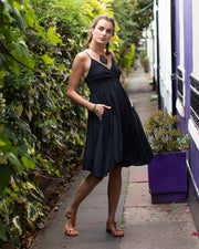Ntritya Crochet A-line Cotton Dress Black