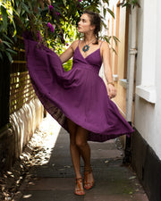 Ntritya Crochet A-line Cotton Dress Purple