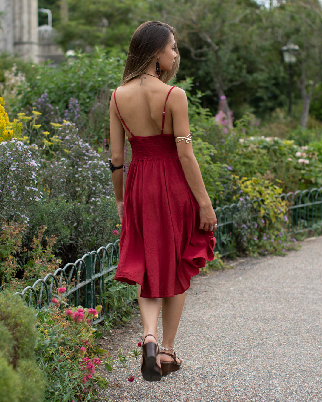 Crochet Swing Dress Maroon