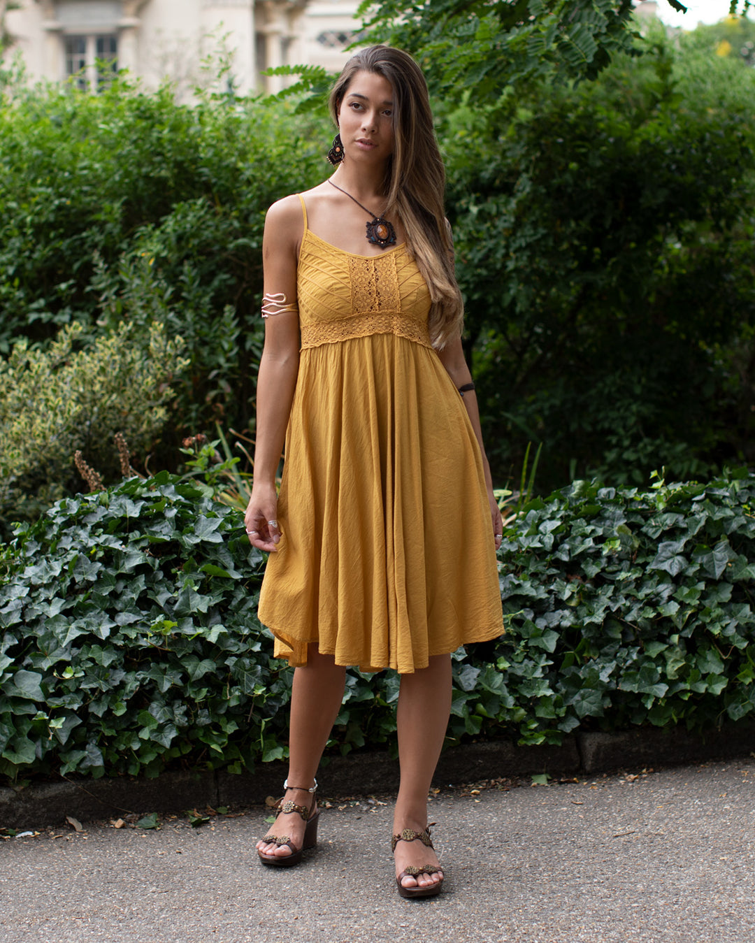 Crochet Swing Dress Yellow