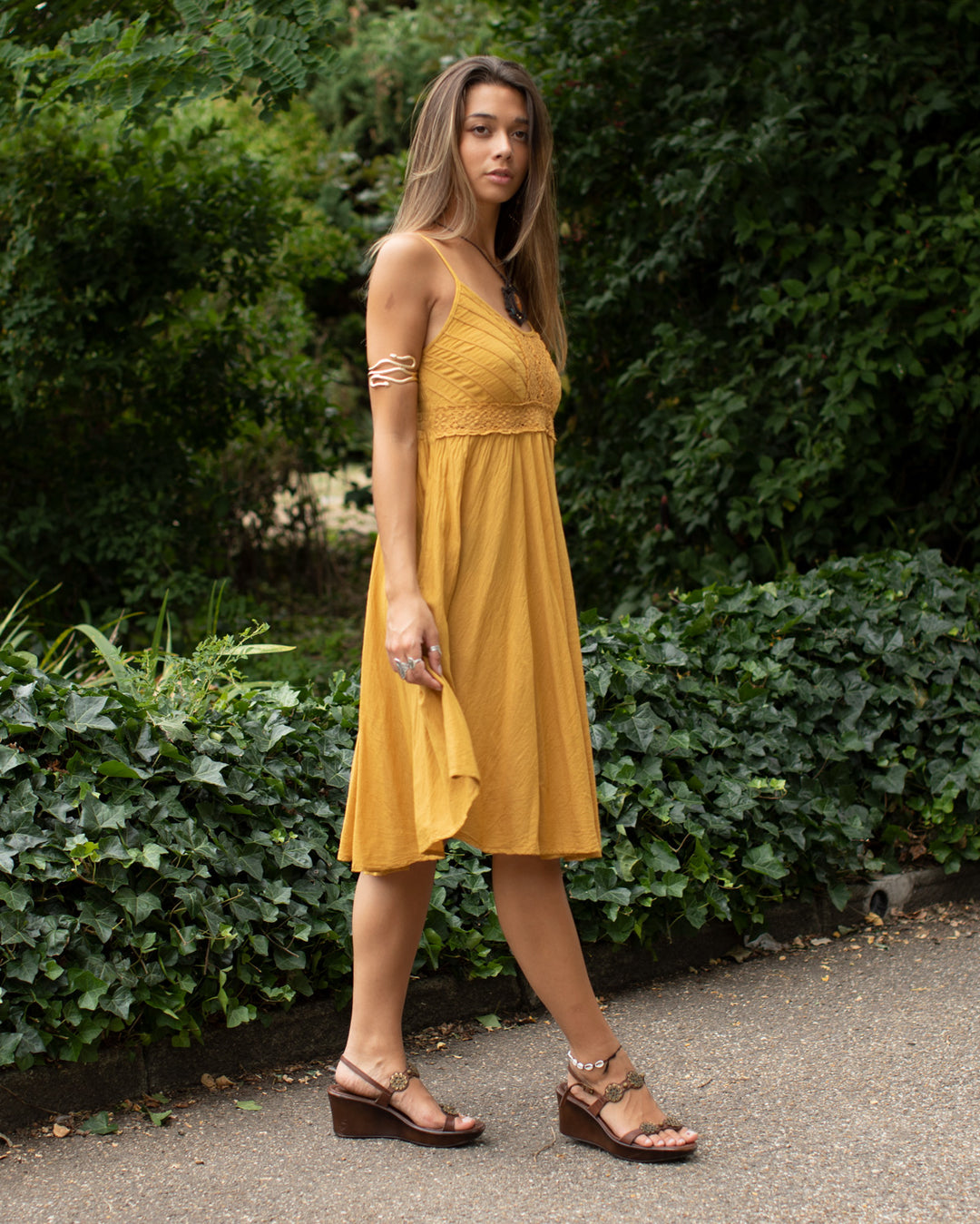 Crochet Swing Dress Yellow