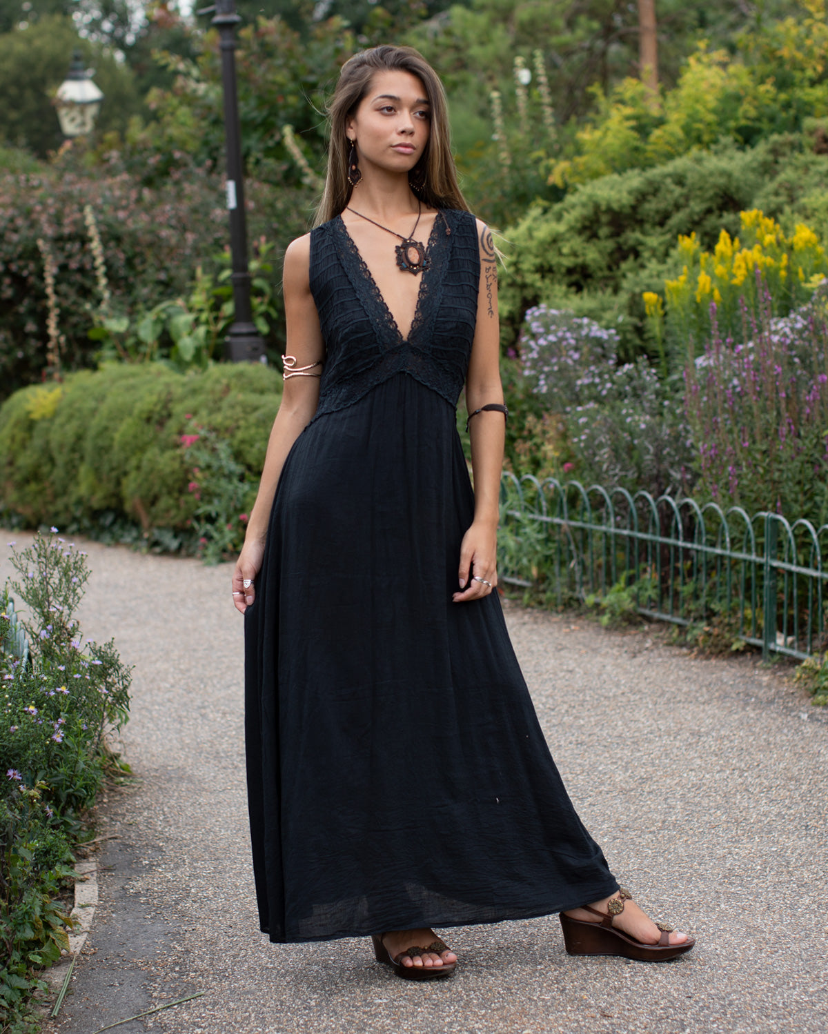 black grecian maxi dress