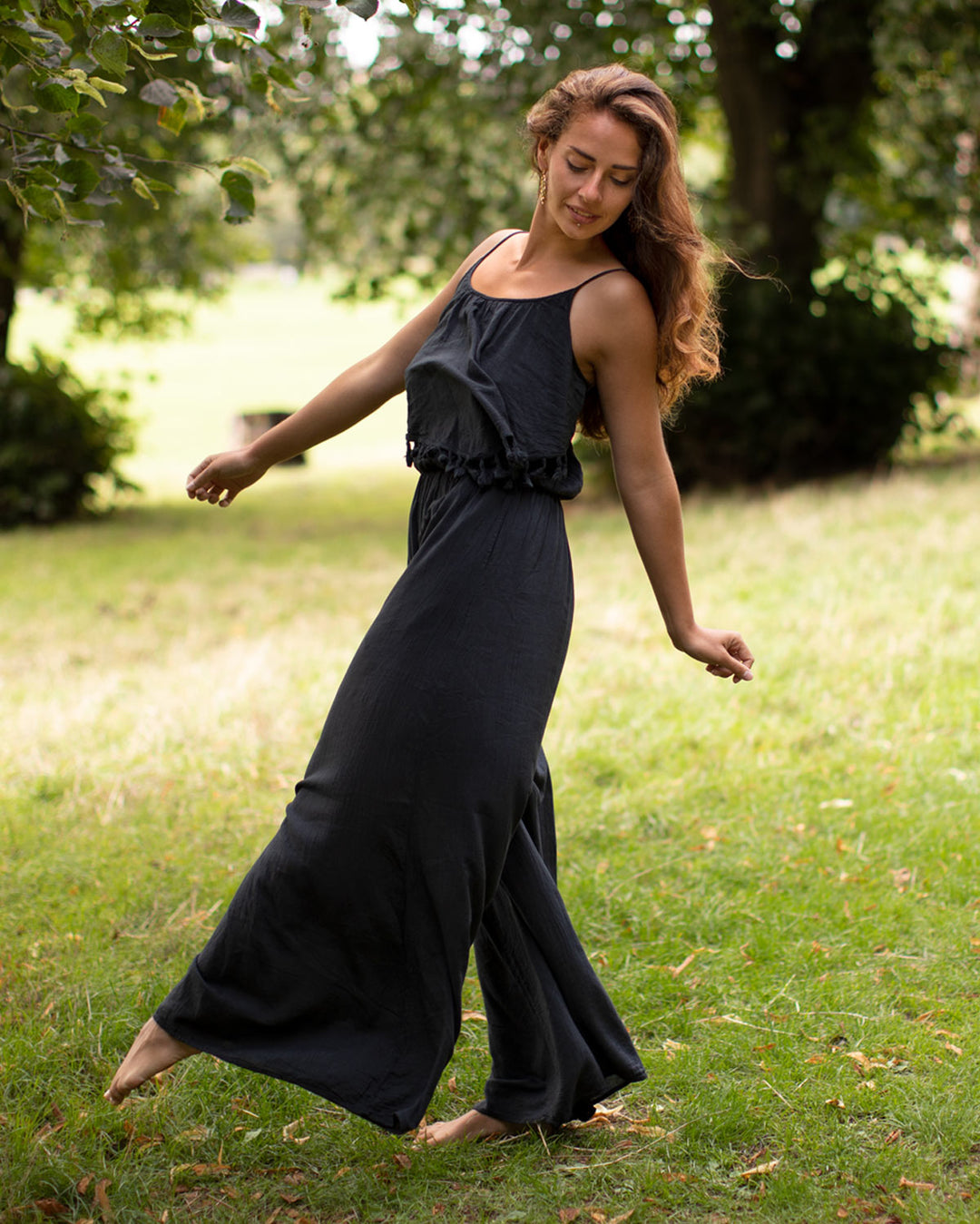 Black Cotton Palazzo Jumpsuit